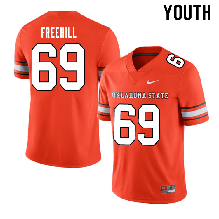 Youth #69 Ben Freehill Oklahoma State Cowboys College Football Jerseys Sale-Alternate Orange - Click Image to Close